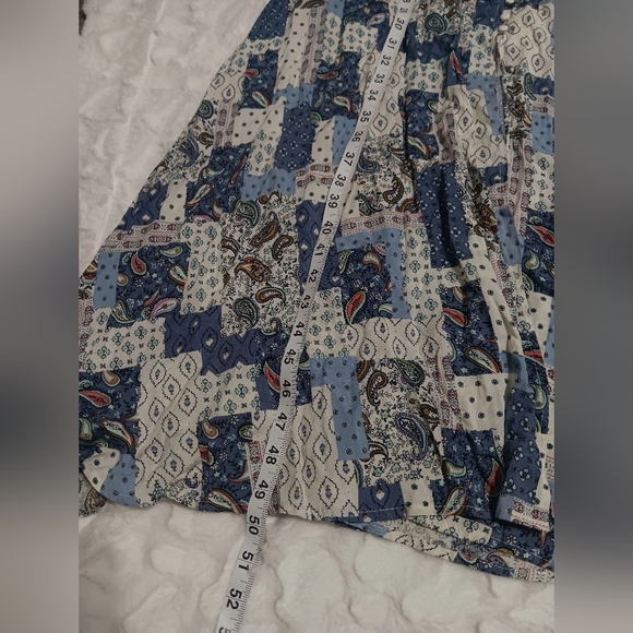 Listicle Blue and White Patterned Mexi Dress - Picture 3 of 6